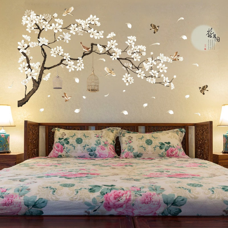 Tree Wall Stickers Birds Flower -Home Decor Wallpapers - GigaWorldStore