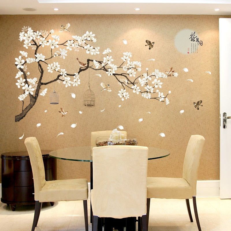 Tree Wall Stickers Birds Flower -Home Decor Wallpapers - GigaWorldStore