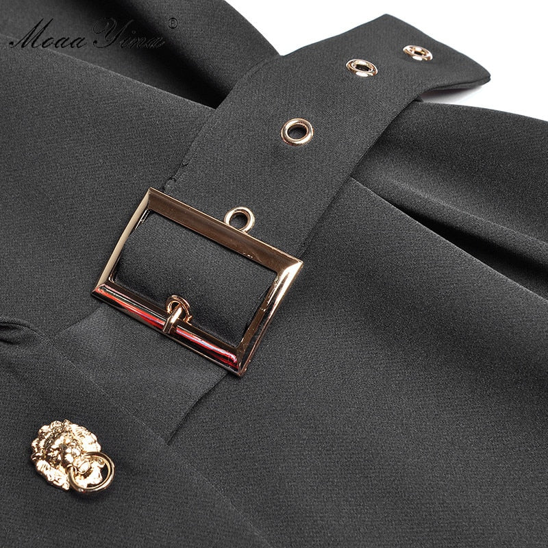 Fashion Designer dress Fall Winter Stand collar Embroidery Elegant Asymmetrical Coat