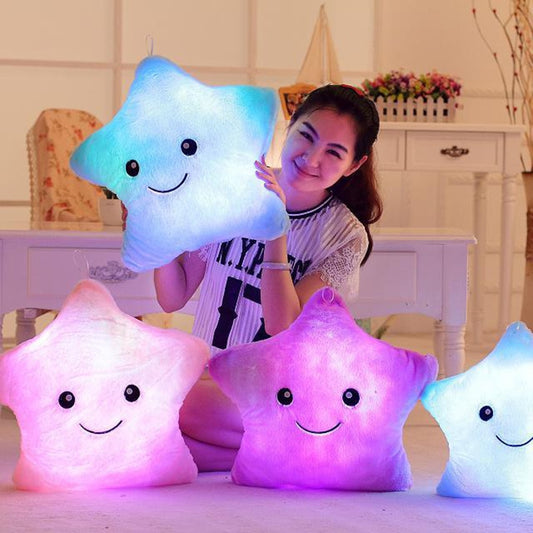 Luminous Pillow Soft Stuffed Plush Glowing Colorful Stars Cushion - GigaWorldStore