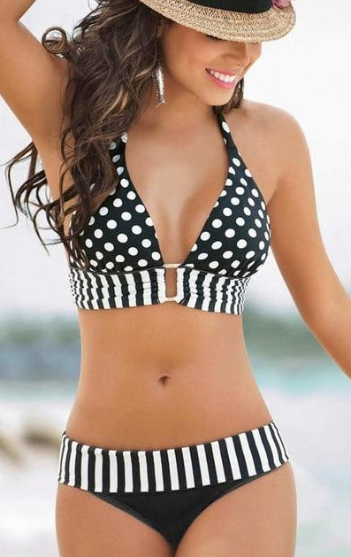 Bikinis Bandage Swimming Women Push Up Dot Swimsuit Women Bathing Suit Brazil - GigaWorldStore