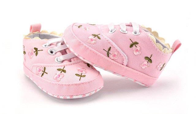 Baby Girl Shoes White Lace Floral Embroidered Soft Shoes Prewalker Walking Toddler Kids Shoes First Walker