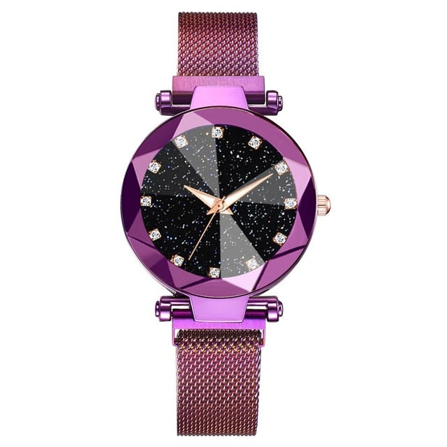 Luxury Women Watches - Magnetic Starry Sky Clock