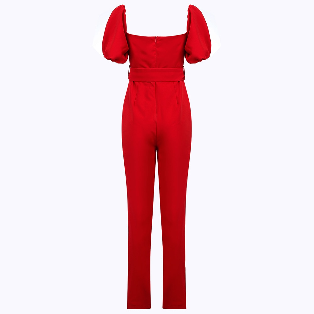 Sexy Off Shoulder Party Jumpsuit 2022 One Piece Red Bodycon Jumpsuit Club Outfits