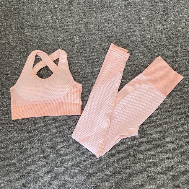 Conjuntos de yoga sin costuras Deporte femenino Trajes de gimnasia Ropa para correr Deporte de fitness