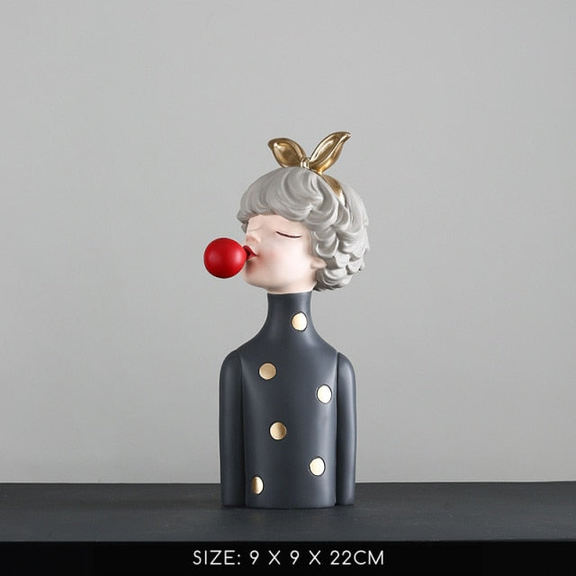 Modern Girl Resin Art Statue Gift Fashion Style Sculpture ornaments Table top figurines
