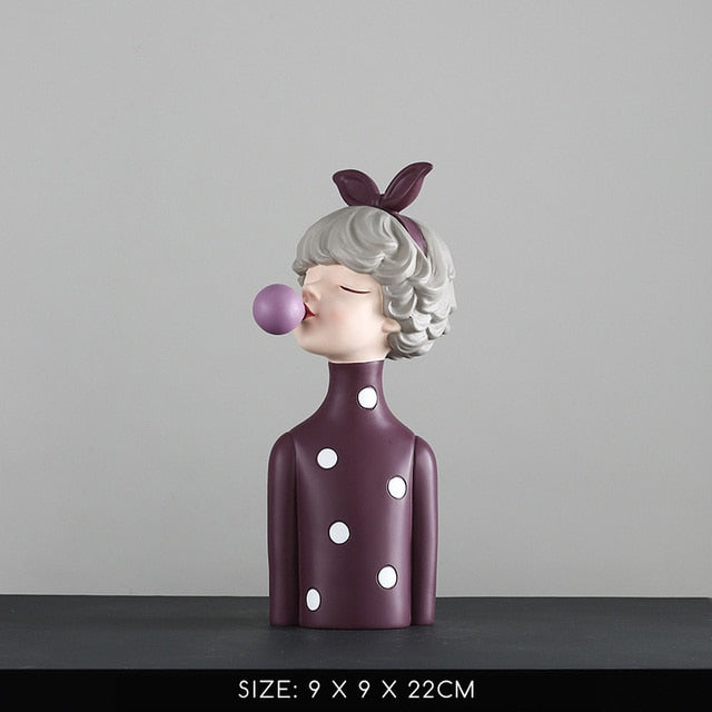 Modern Girl Resin Art Statue Gift Fashion Style Sculpture ornaments Table top figurines