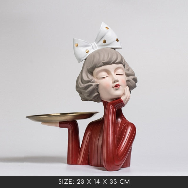 Modern Girl Resin Art Statue Gift Fashion Style Sculpture ornaments Table top figurines