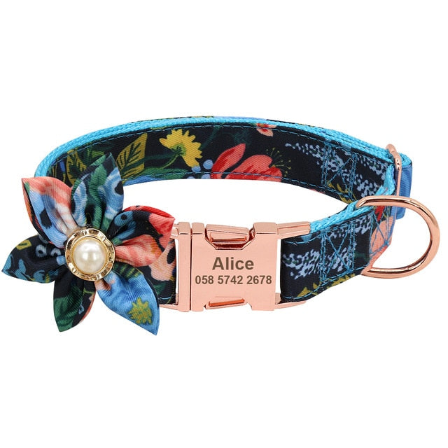 Pet Puppy Cat Collar Custom Nylon Printed Dog Nameplate Personalized Tag Collars