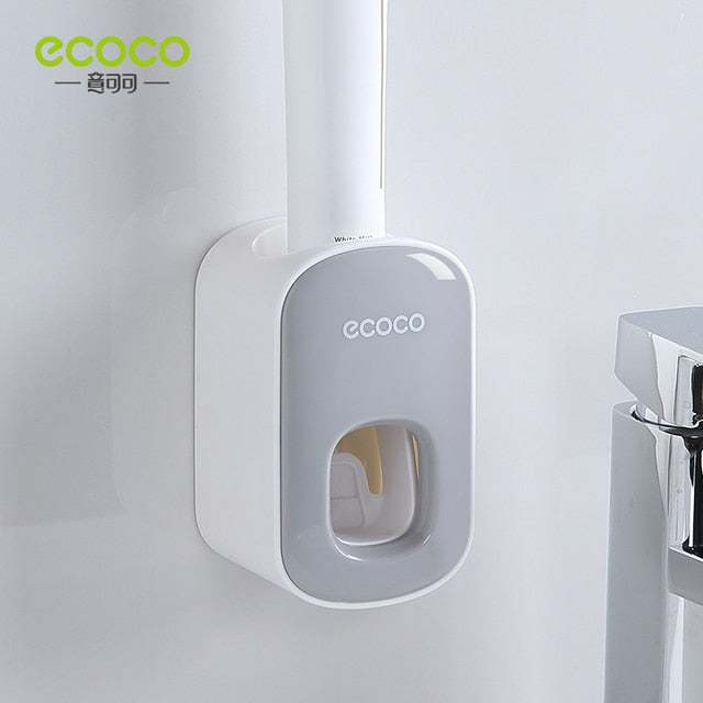 Automatic Toothpaste Dispenser Dust-proof Toothbrush Holder Wall Mount Stand Bathroom Accessories