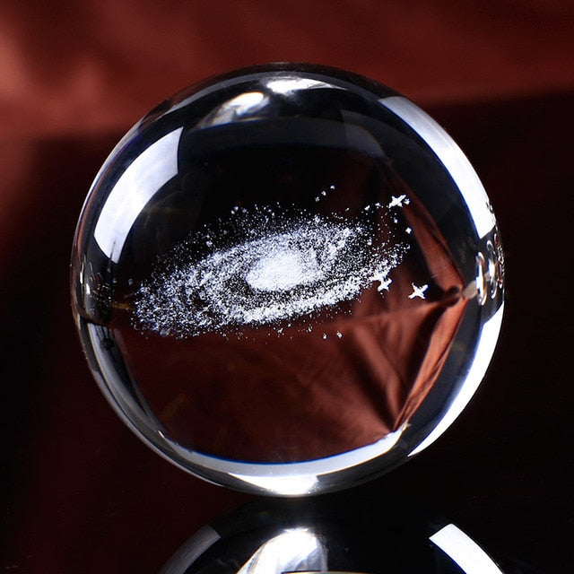 Globe Galaxy Miniatures Crystal Ball 3D Laser Engraved Quartz