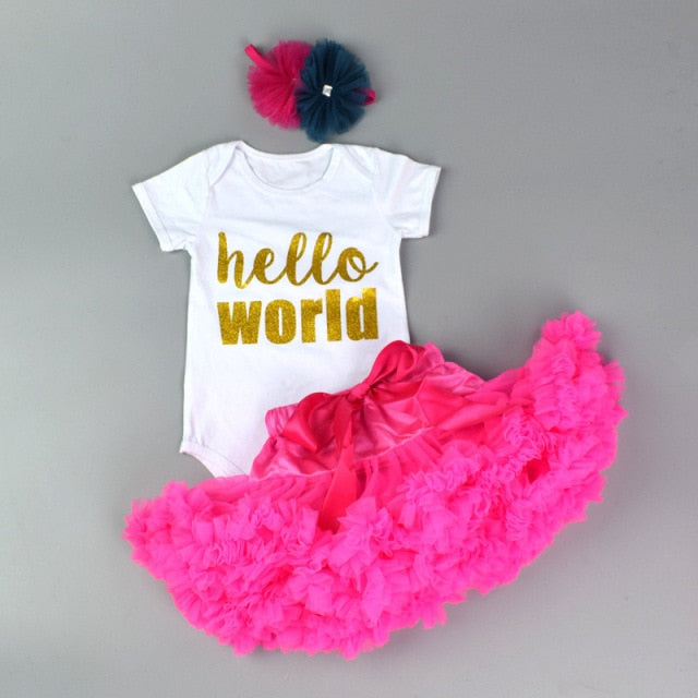 Newborn Infant Baby Girl Romper Jumpsuit With Underwear Short Sleeve suit