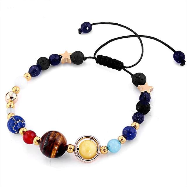 Universe Planets Beads Bangles & Bracelets Fashion Jewelry Natural Solar System - GigaWorldStore