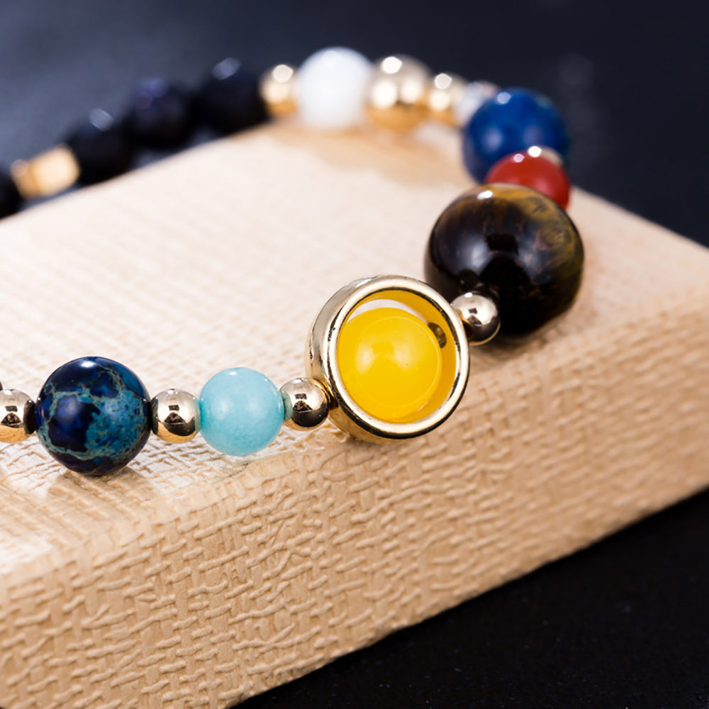 Universe Planets Beads Bangles & Bracelets Fashion Jewelry Natural Solar System - GigaWorldStore