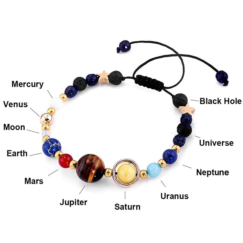 Universe Planets Beads Bangles & Bracelets Fashion Jewelry Natural Solar System - GigaWorldStore