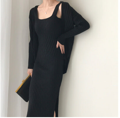 New High quality Women's Casual Long Sleeved Cardigan Two Piece Runway - GigaWorldStore