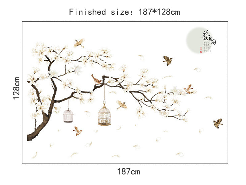 Tree Wall Stickers Birds Flower -Home Decor Wallpapers - GigaWorldStore